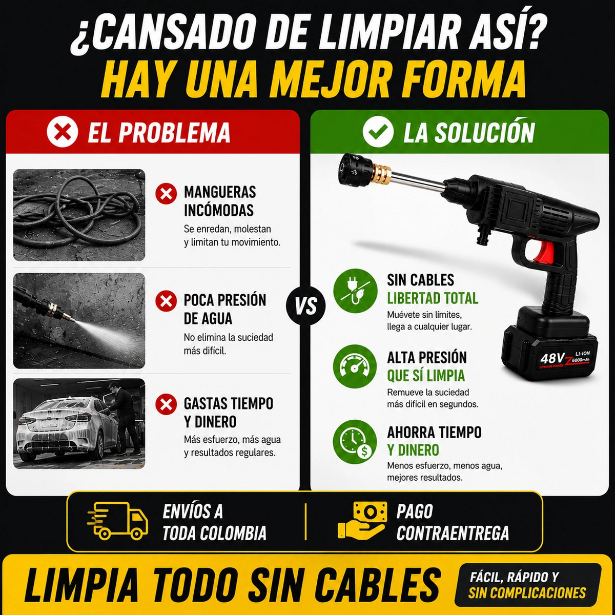 SUPER COMBO: Hidrolavadora + Kit de Raches 40 Piezas + 2 Baterías