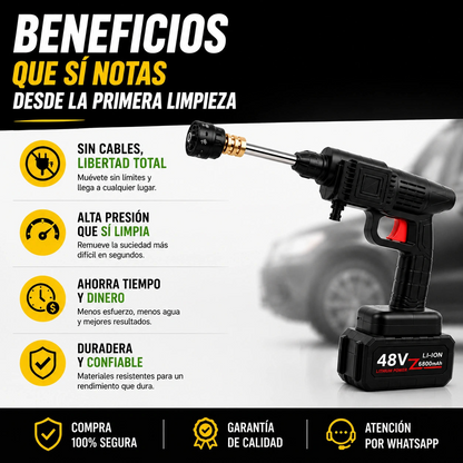 SUPER COMBO: Hidrolavadora + Kit de Raches 40 Piezas + 2 Baterías